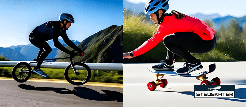 How fast is skateboarding compared to biking?